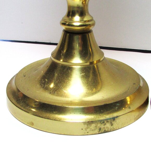 Pair Of Brass Candlesticks Colonial Revival Made In Japan MCM Home Decor - Picture 6 of 10